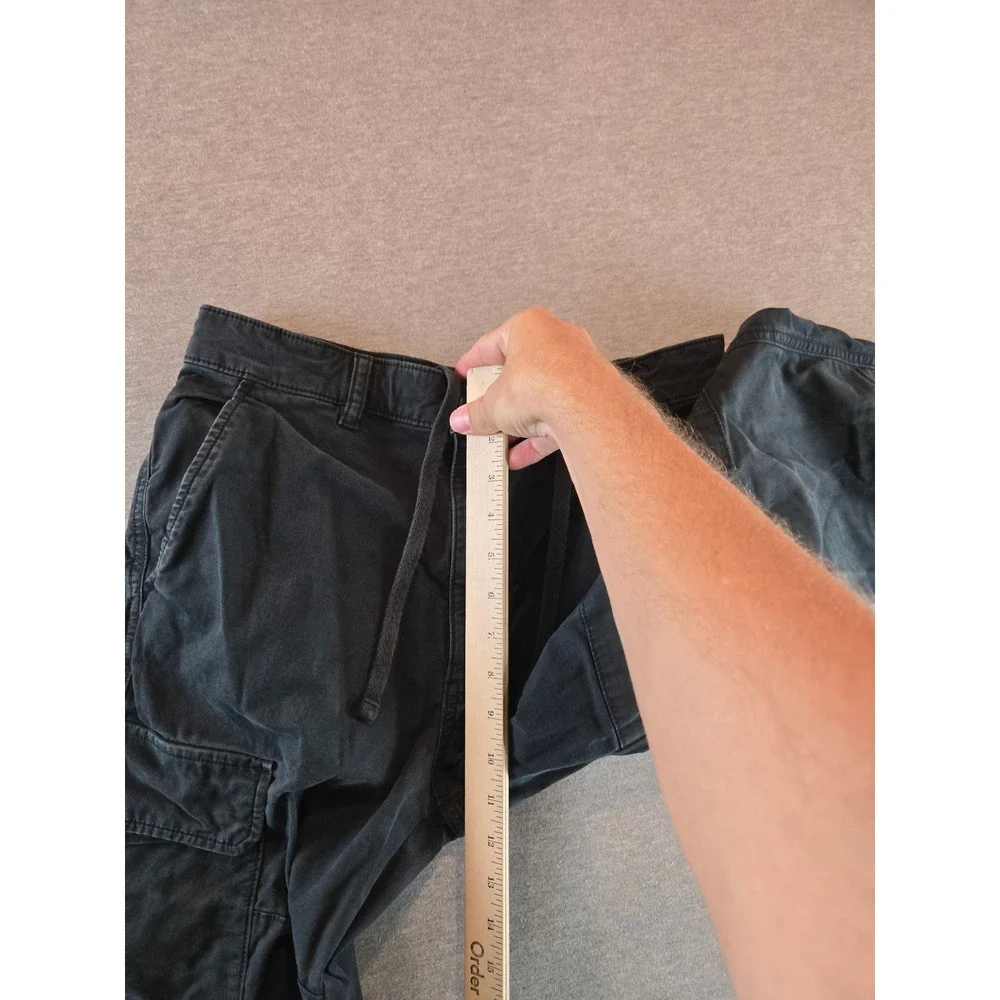 Uniqlo Cargo Pants Mens Small Black Regular Fit Stretch Utility Drawstring